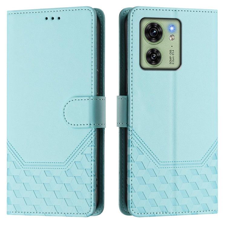 For Motorola Edge 2023 NA / 40 Oversea Honeycomb Embossing RFID Leather Phone Case