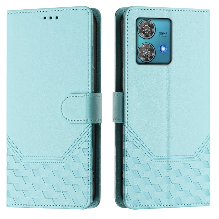 For Motorola Edge 40 Neo 5G Honeycomb Embossing RFID Leather Phone Case