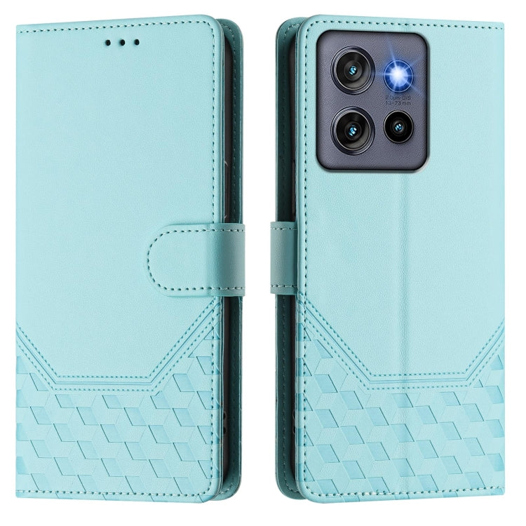 For Motorola Edge 50 Neo Honeycomb Embossing RFID Leather Phone Case