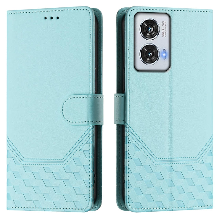 For Motorola Edge 50 Fusion Honeycomb Embossing RFID Leather Phone Case