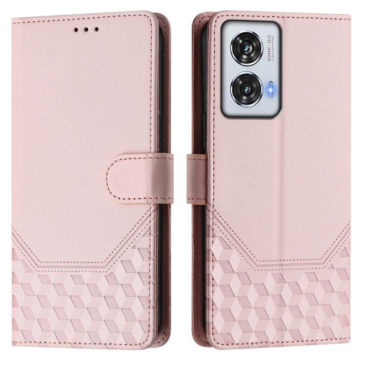 For Motorola Edge 50 Fusion Honeycomb Embossing RFID Leather Phone Case