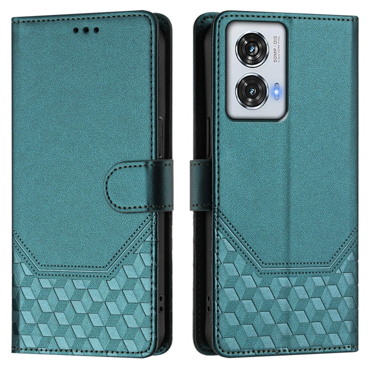 For Motorola Edge 50 Fusion Honeycomb Embossing RFID Leather Phone Case