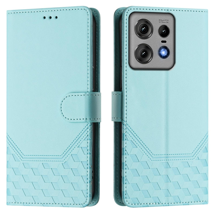 For Motorola Edge 50 Pro Honeycomb Embossing RFID Leather Phone Case