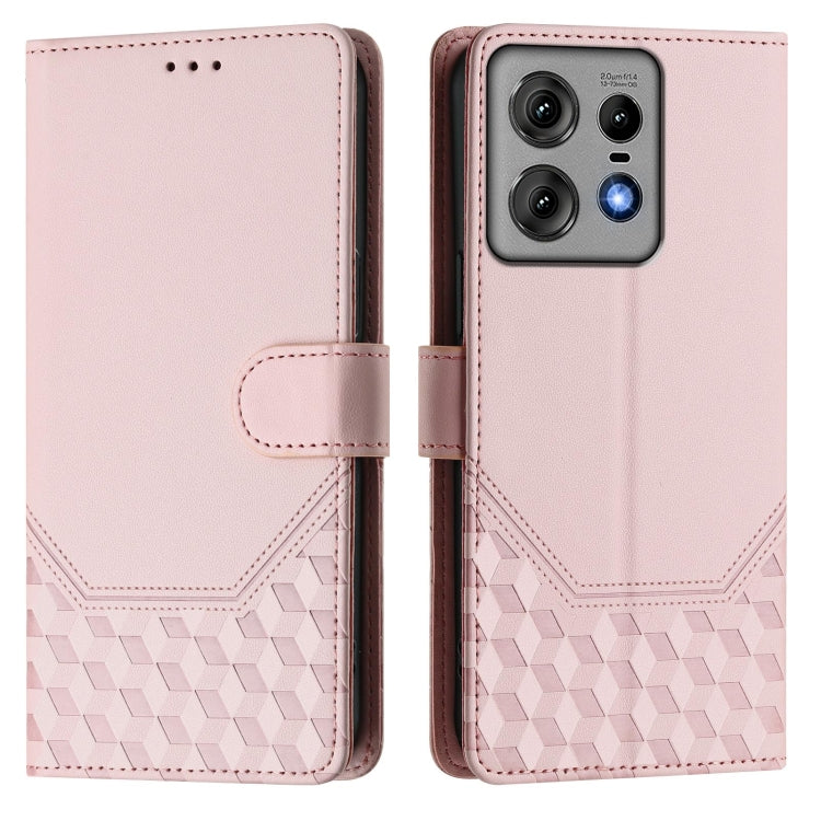 For Motorola Edge 50 Pro Honeycomb Embossing RFID Leather Phone Case