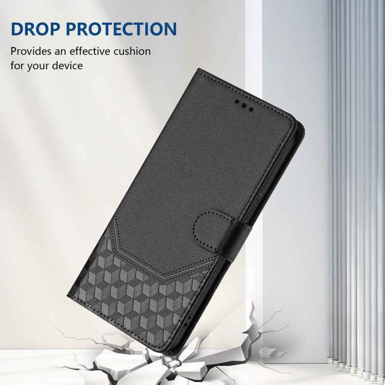 For Motorola Edge 50 Pro Honeycomb Embossing RFID Leather Phone Case