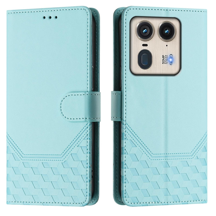 For Motorola Edge 50 Ultra / X50 Ultra Honeycomb Embossing RFID Leather Phone Case