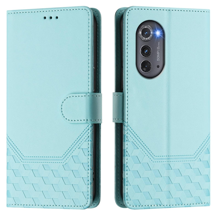 For Motorola Edge 2022 / Edge 5G UW 2022 Honeycomb Embossing RFID Leather Phone Case