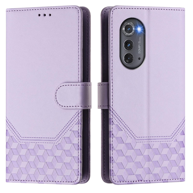 For Motorola Edge 2022 / Edge 5G UW 2022 Honeycomb Embossing RFID Leather Phone Case