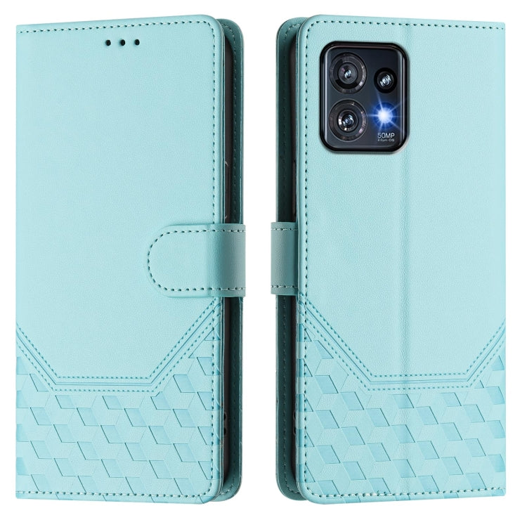 For Motorola Edge+ 2023 / 40 Pro Honeycomb Embossing RFID Leather Phone Case