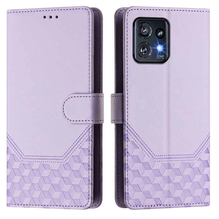 For Motorola Edge+ 2023 / 40 Pro Honeycomb Embossing RFID Leather Phone Case