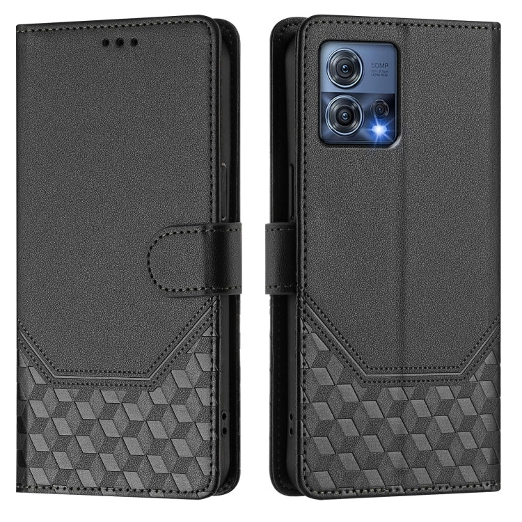 For Motorola Edge 30 Fusion / Moto S30 Pro Honeycomb Embossing RFID Leather Phone Case