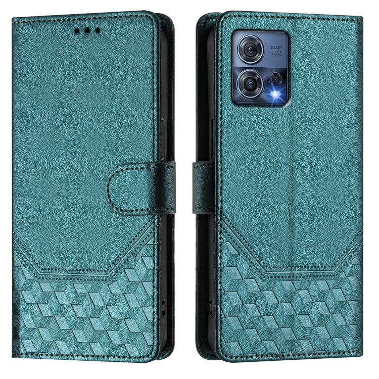 For Motorola Edge 30 Fusion / Moto S30 Pro Honeycomb Embossing RFID Leather Phone Case