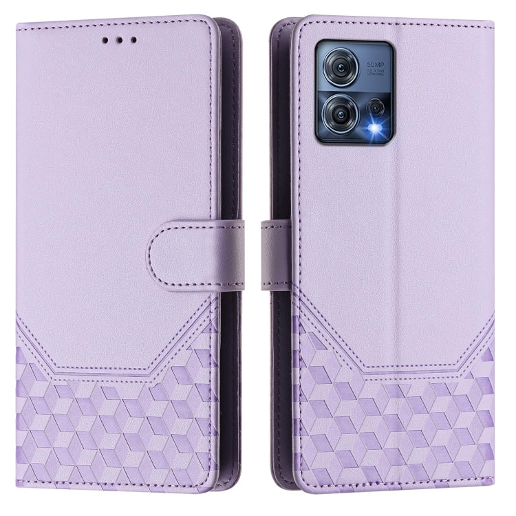 For Motorola Edge 30 Fusion / Moto S30 Pro Honeycomb Embossing RFID Leather Phone Case