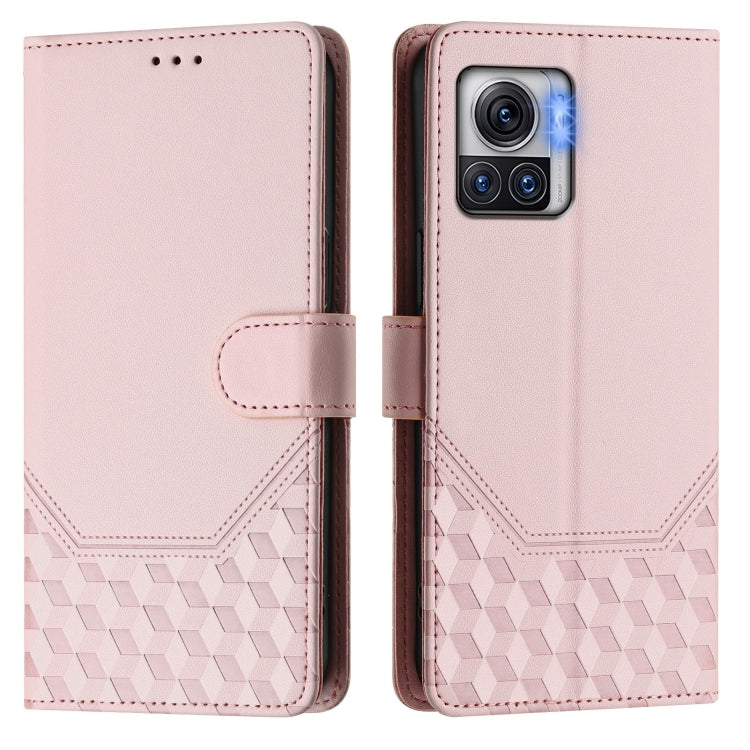 For Motorola Edge 30 Ultra / Moto X30 Pro Honeycomb Embossing RFID Leather Phone Case