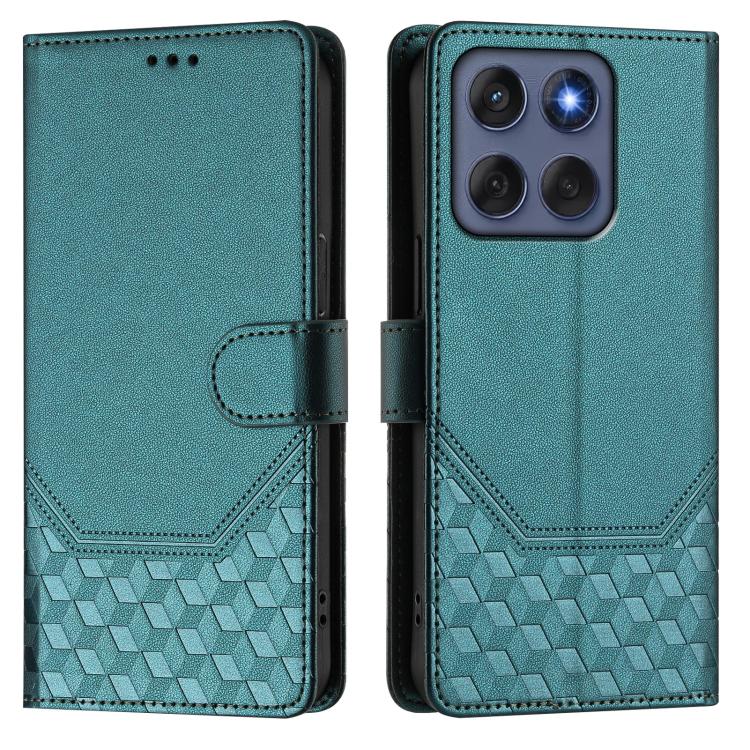 For Motorola Edge 60 Fusion Honeycomb Embossing RFID Leather Phone Case