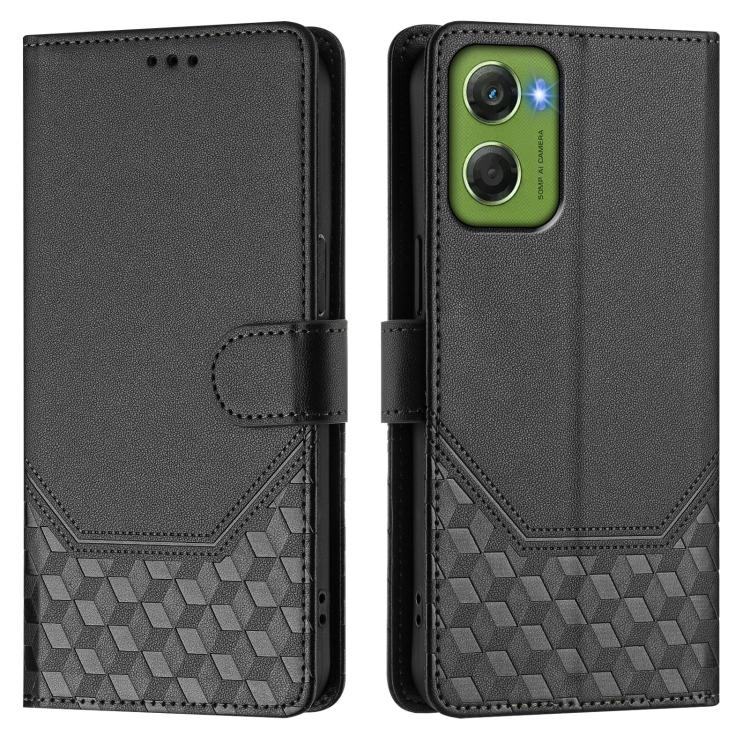 For Motorola Moto G06 4G Honeycomb Embossing RFID Leather Phone Case