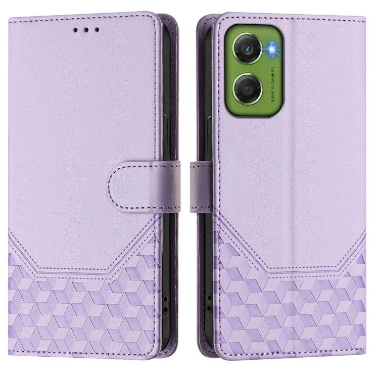 For Motorola Moto G06 4G Honeycomb Embossing RFID Leather Phone Case