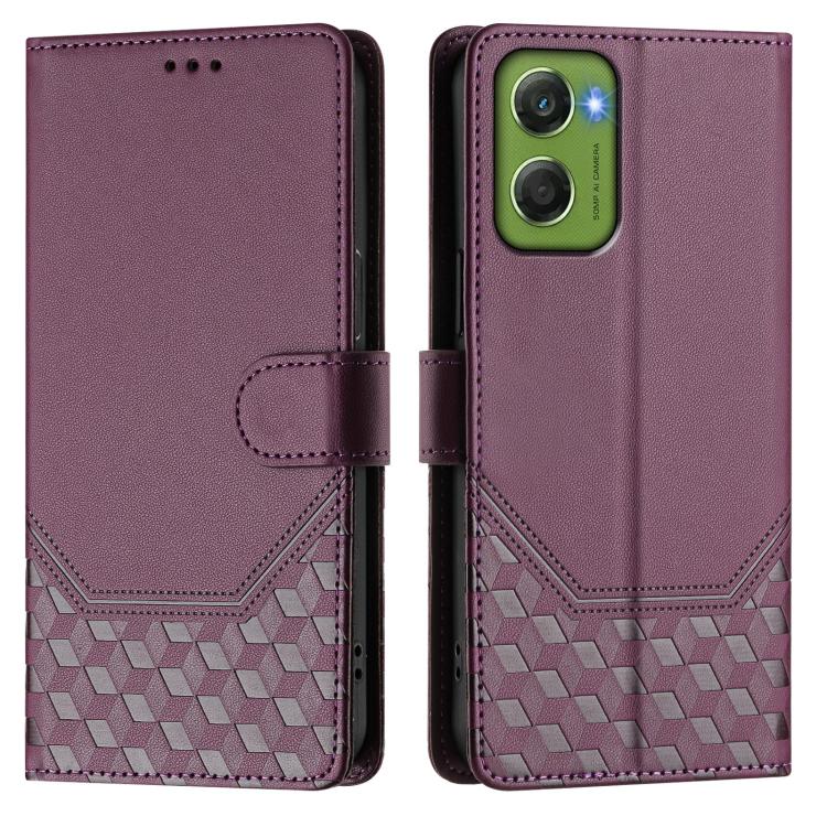 For Motorola Moto G06 4G Honeycomb Embossing RFID Leather Phone Case