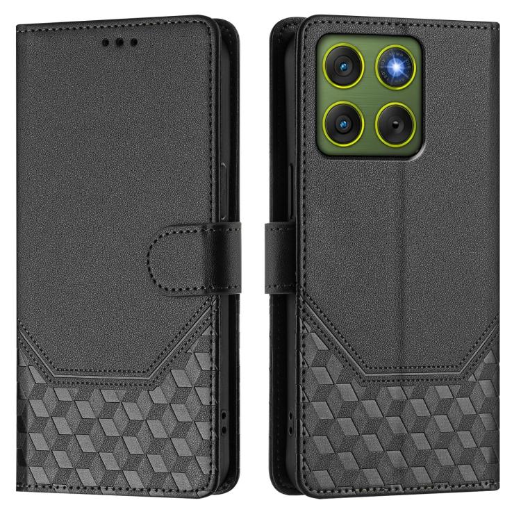 For Motorola Edge 70 5G Honeycomb Embossing RFID Leather Phone Case