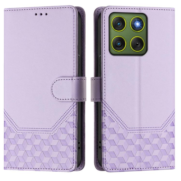 For Motorola Edge 70 5G Honeycomb Embossing RFID Leather Phone Case
