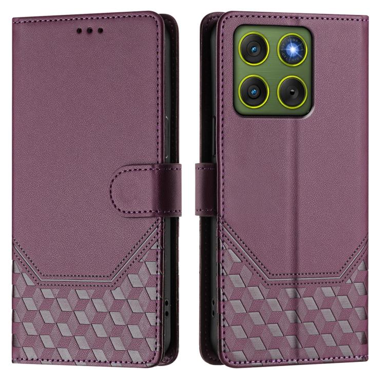 For Motorola Edge 70 5G Honeycomb Embossing RFID Leather Phone Case