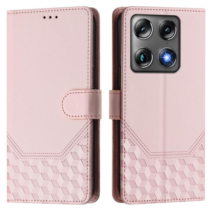 For Motorola Moto X70 Air Pro / Signature 5G Honeycomb Embossing RFID Leather Phone Case