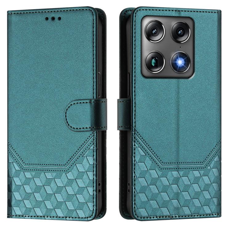 For Motorola Moto X70 Air Pro / Signature 5G Honeycomb Embossing RFID Leather Phone Case