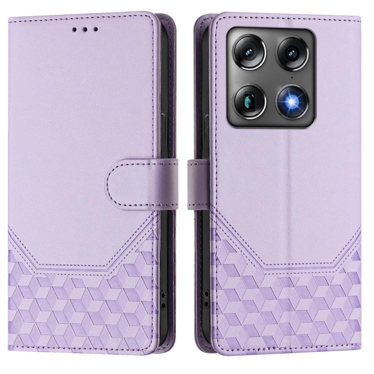 For Motorola Moto X70 Air Pro / Signature 5G Honeycomb Embossing RFID Leather Phone Case