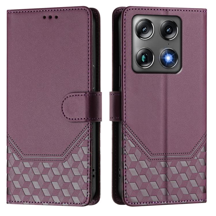 For Motorola Moto X70 Air Pro / Signature 5G Honeycomb Embossing RFID Leather Phone Case
