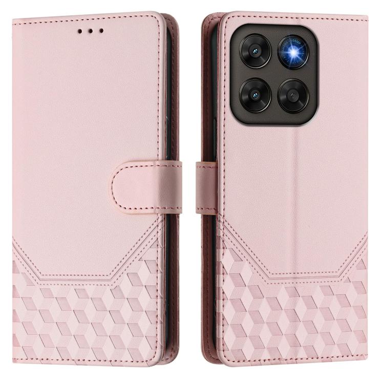 For Motorola Moto G87 5G / G77 5G / G67 5G Honeycomb Embossing RFID Leather Phone Case