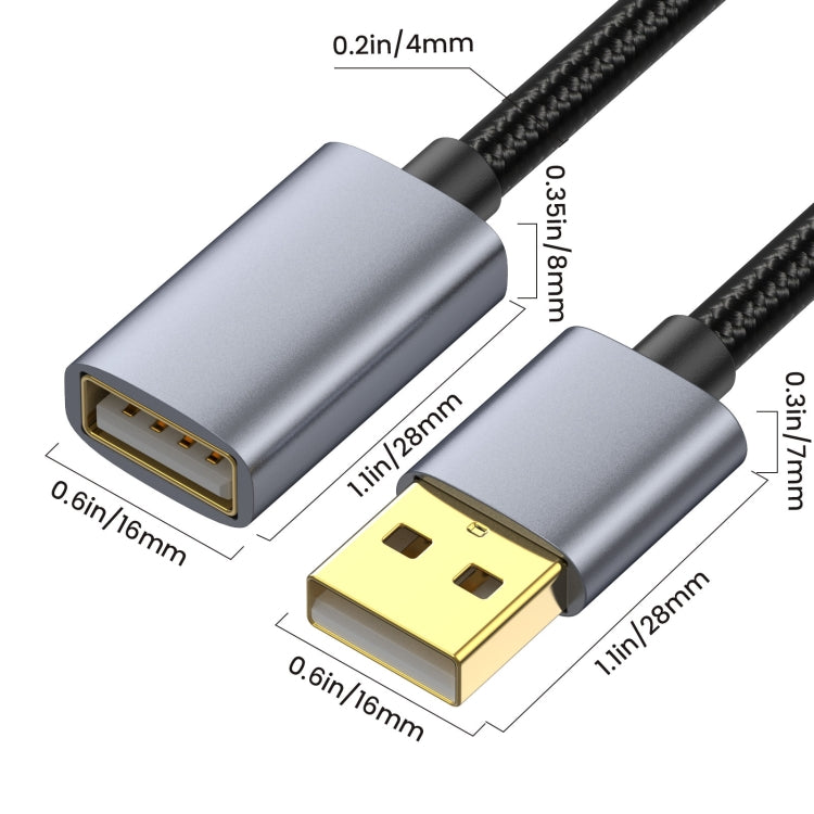 USB2.0 A Male to A Female Extension Data Charging Cable, Length:3m