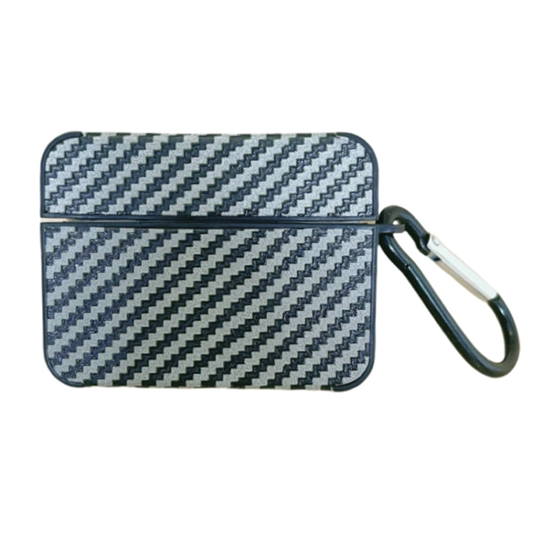 For AirPods 3 Carbon Fiber Square Leather Earphone Case with Hook