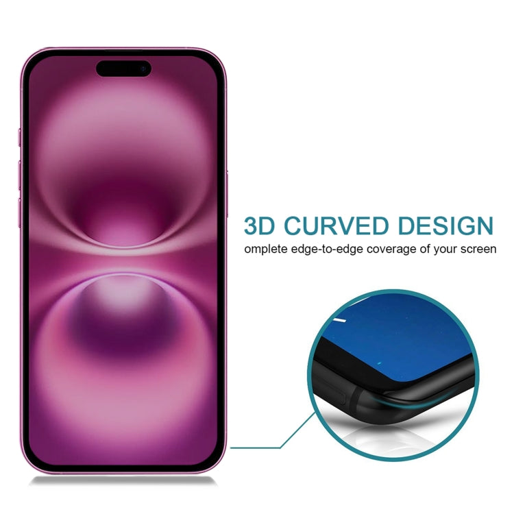For iPhone 16 Plus Full Cover Anti-spy Silk Screen Tempered Glass Film