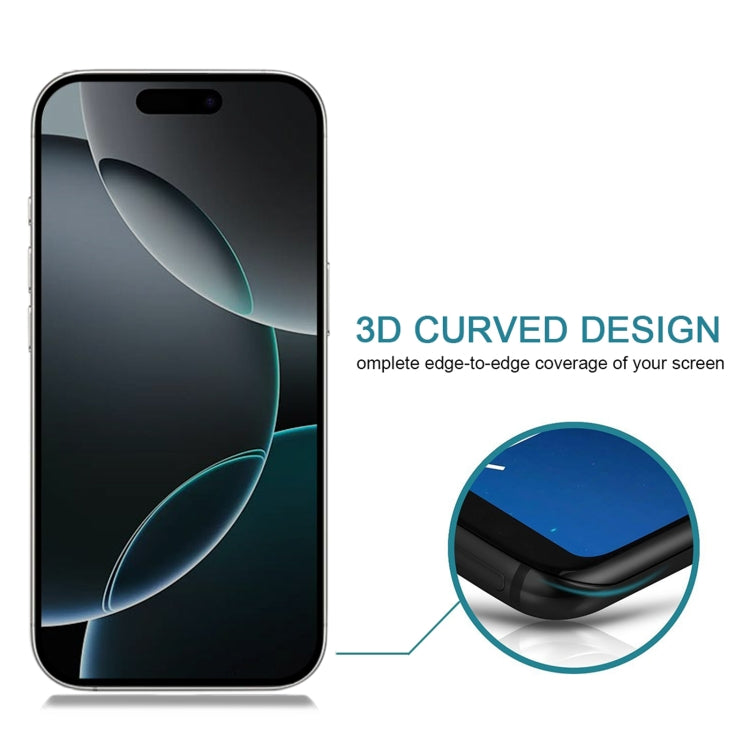 For iPhone 16 Pro Full Cover Anti-spy Silk Screen Tempered Glass Film