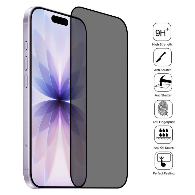 For iPhone 17 Full Cover Anti-spy Silk Screen Tempered Glass Film