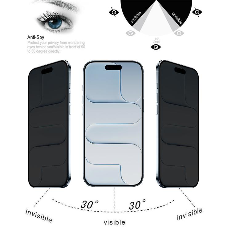 For iPhone Air Full Cover Anti-spy Silk Screen Tempered Glass Film