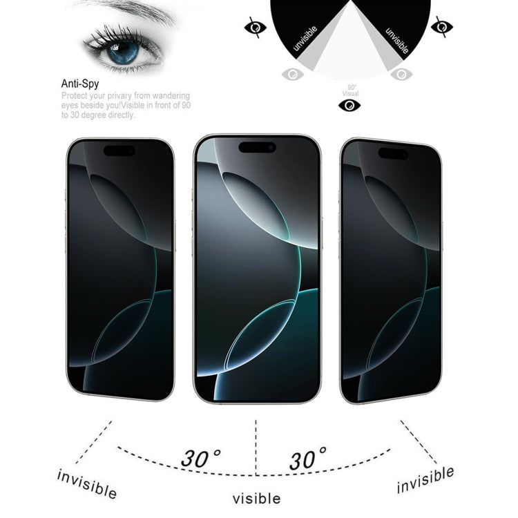 For iPhone 16 Pro High Transparency Full Cover Anti-spy Tempered Glass Film