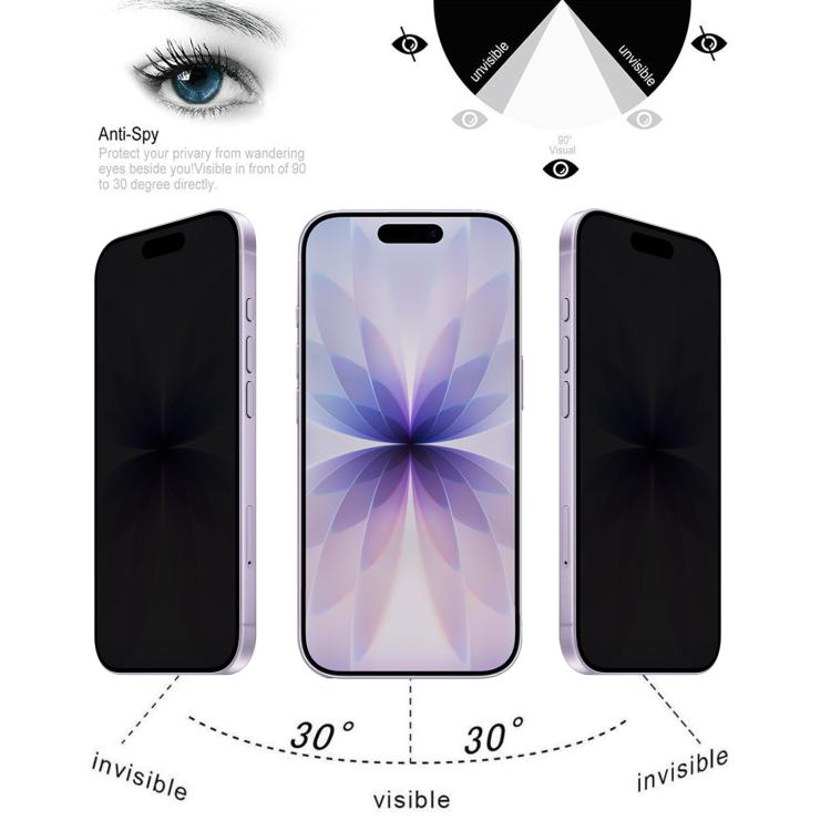 For iPhone 17 High Transparency Full Cover Anti-spy Tempered Glass Film