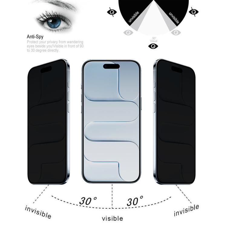 For iPhone Air 25pcs High Transparency Full Cover Anti-spy Tempered Glass Film
