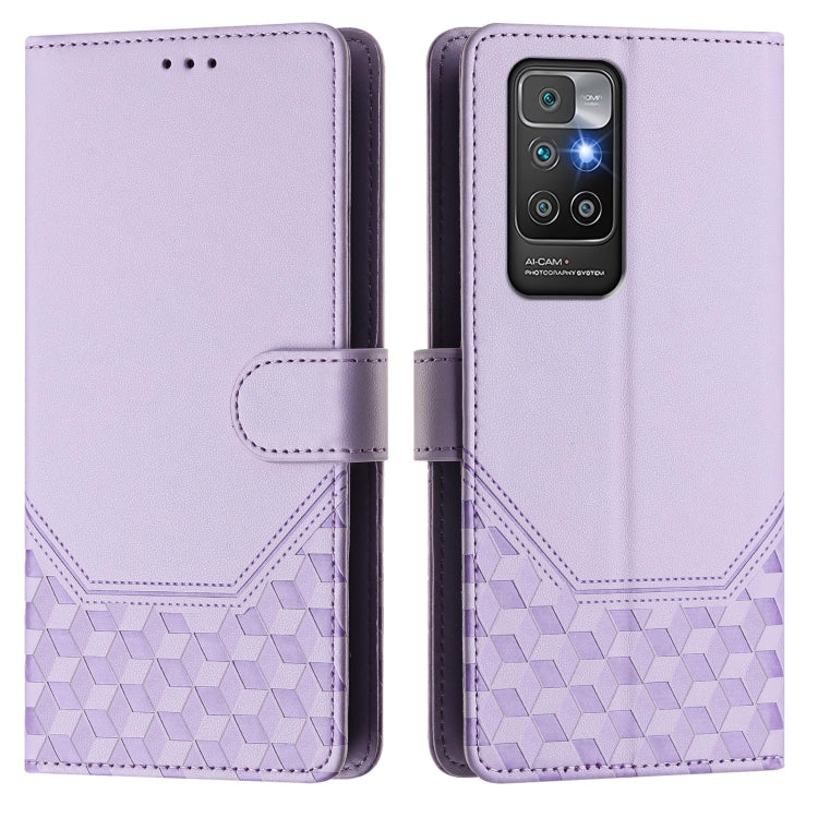 For Redmi 10 2022 / 2021 Honeycomb Embossing RFID Leather Phone Case
