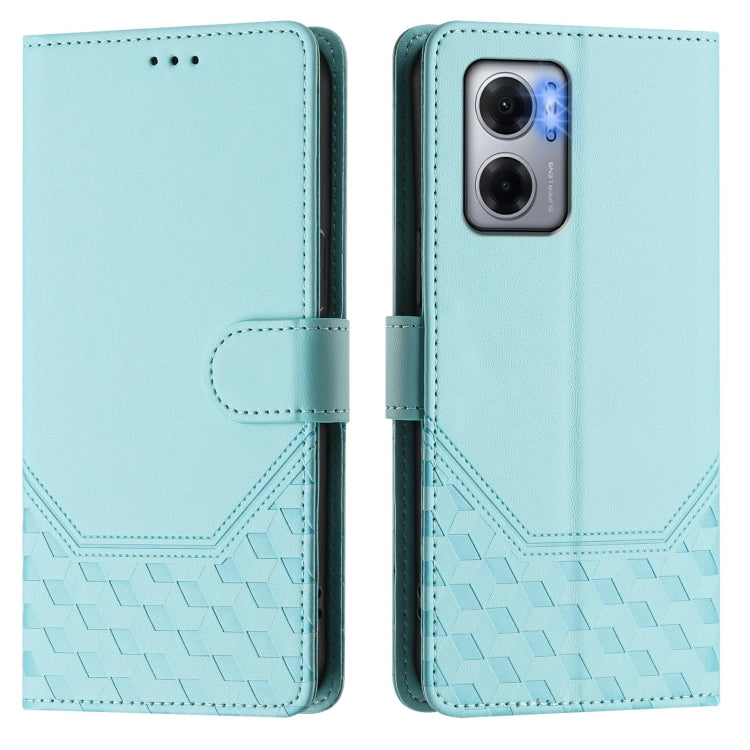 For Redmi 10 5G / Note 11E 5G / Note 11R Honeycomb Embossing RFID Leather Phone Case