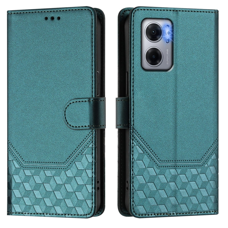 For Redmi 10 5G / Note 11E 5G / Note 11R Honeycomb Embossing RFID Leather Phone Case