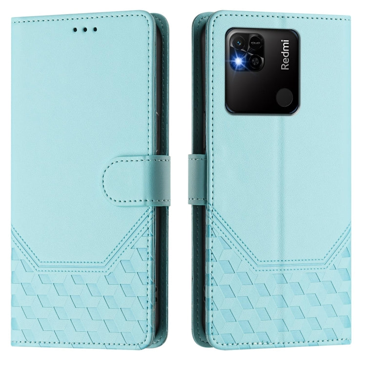 For Redmi 10A / 9C Honeycomb Embossing RFID Leather Phone Case
