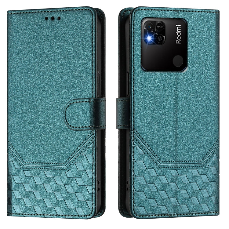 For Redmi 10A / 9C Honeycomb Embossing RFID Leather Phone Case