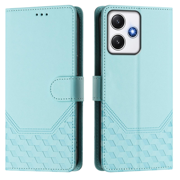 For Redmi 12 5G / 4G Global / Note 12R Honeycomb Embossing RFID Leather Phone Case