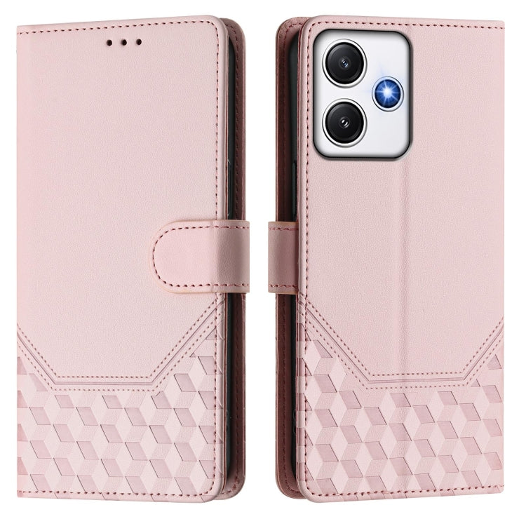 For Redmi 12 5G / 4G Global / Note 12R Honeycomb Embossing RFID Leather Phone Case