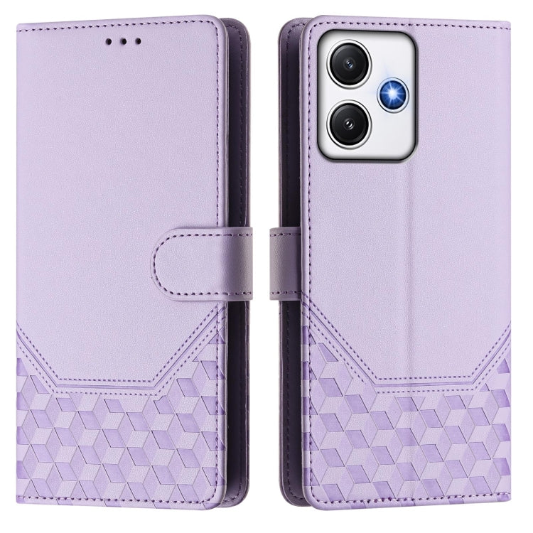 For Redmi 12 5G / 4G Global / Note 12R Honeycomb Embossing RFID Leather Phone Case