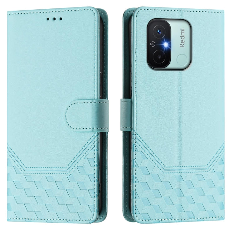 For Redmi 12C / 11A Honeycomb Embossing RFID Leather Phone Case