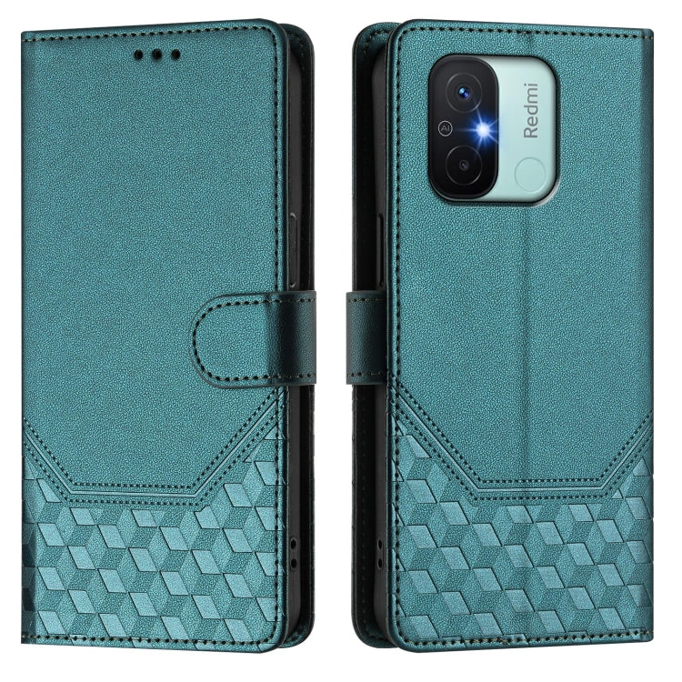 For Redmi 12C / 11A Honeycomb Embossing RFID Leather Phone Case