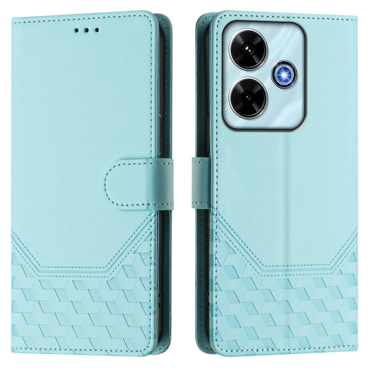 For Redmi 13 5G / 4G Global Honeycomb Embossing RFID Leather Phone Case